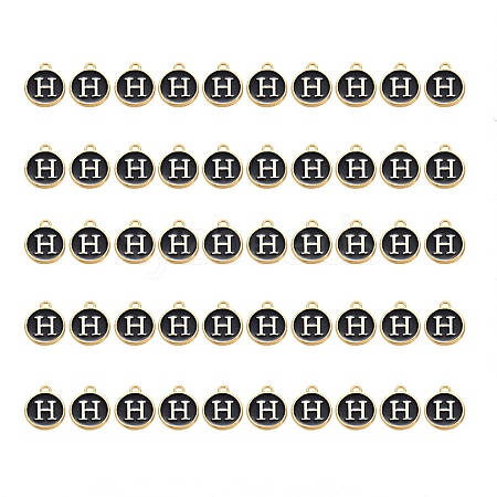 Golden Plated Alloy Enamel Charms sgENAM-SZ0001-25B-H-1