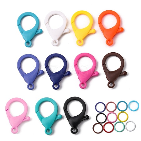   110Pcs 11 Colors Plastic Lobster Claw Clasps FIND-PH0001-49-1