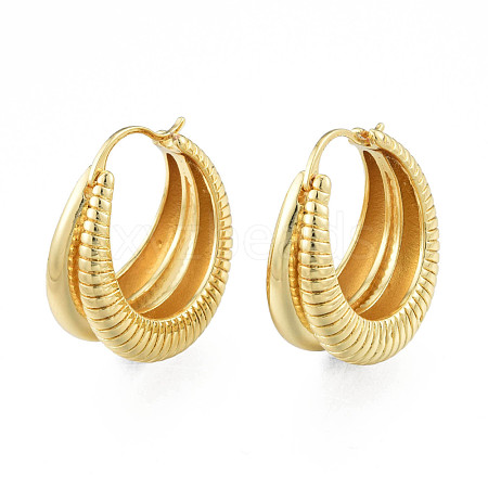 Brass Teardrop Chunky Hoop Earrings for Women EJEW-N011-84-1