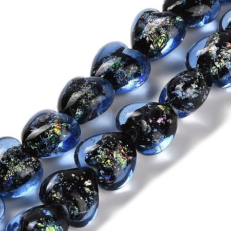 Handmade Dichroic Foil Glass Beads Strands DICH-U001-03I-1