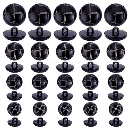 60Pcs 4 Style Plastic Shank Buttons BUTT-HY0001-19C-1