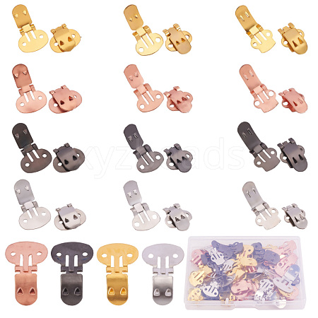 60 Pieces Iron Flat Blank Shoes Clips JX109A-1