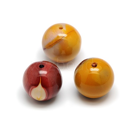 Natural Mookaite Round Beads G-L364-06-1