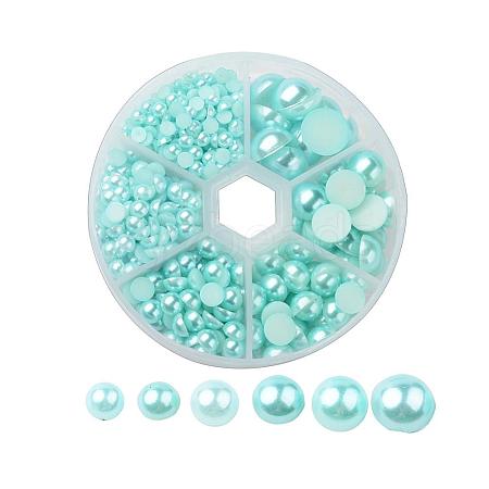 1Box ABS Plastic Imitation Pearl Dome Cabochons SACR-JP0001-19-1