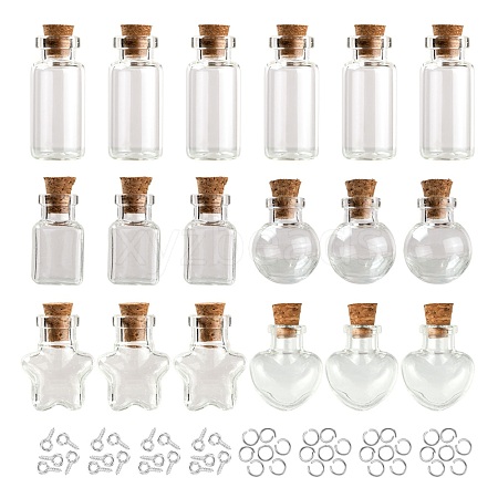 10Pcs Round Glass Bottle CON-FS0001-01-1