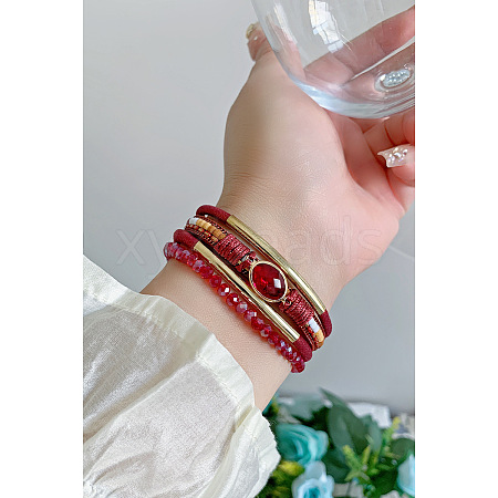 Boho Style Imitation Leather Cord Multi-strand Bracelets for Women WGE9E9B-09-1