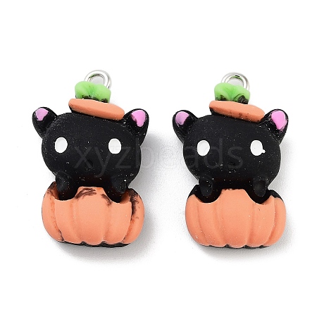 Halloween Theme Opaque Resin Pendants RESI-N039-91-1