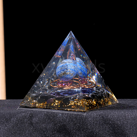 Resin Orgonite Pyramid Display Decorations G-PW0004-55G-1