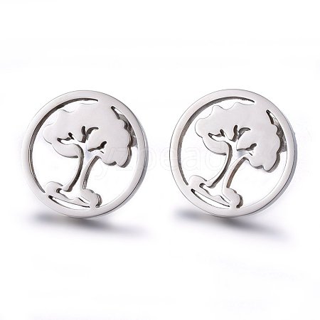 Tarnish Resistant 304 Stainless Steel Stud Earrings EJEW-H371-08P-1