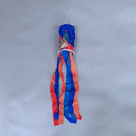 Christmas Theme Polyester Windsock Streamer Fish Flag AJEW-WH20008-10A-1