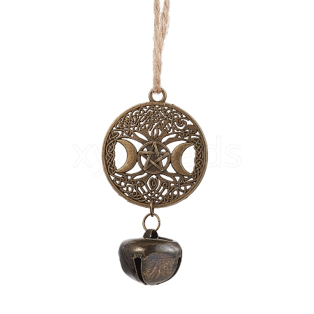 Iron Bell Pendant Decorations HJEW-JM02504-02-1