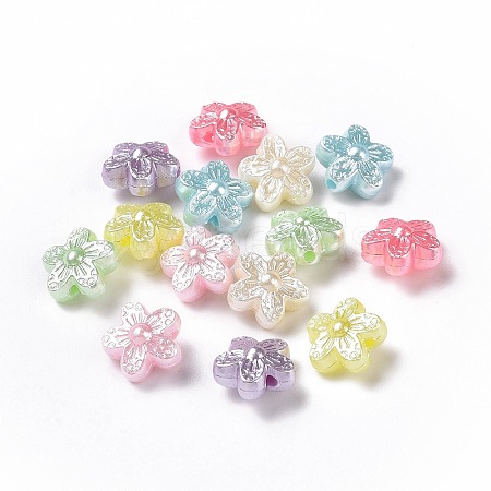 Imitation Pearl Acrylic Beads OACR-E013-28-1