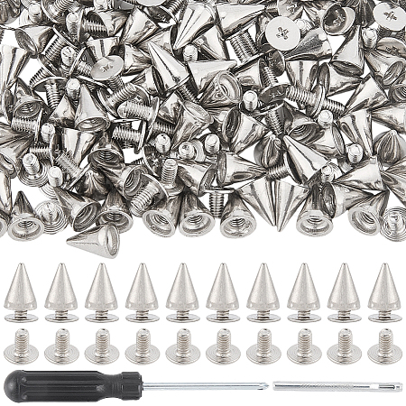 100 Bags Alloy Spiked Cone Rivets for Bag Decoration FIND-CL0002-06P-1