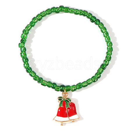 Christmas 304 Stainless Steel Enamel Charm Bracelets LB4238-2-1