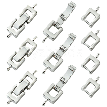 10Pcs Rack Plating Brass Fold Over Clasps KK-SC0006-67P-1