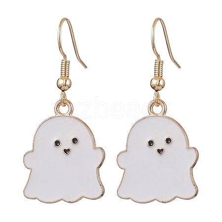 2 Pairs Ghost Alloy Enamel Dangle Earrings Set EJEW-JE06094-1