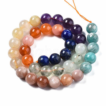 Natural Amazonite & Sunstone & Citrine & Amethyst & Prehnite & Botswana Agate & Lapis Lazuli Beads Strands X1-G-S376-003C-1