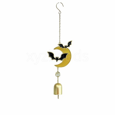 Halloween Bat Alloy & Iron & Eanmel Wind Chime PW-WG4993F-02-1