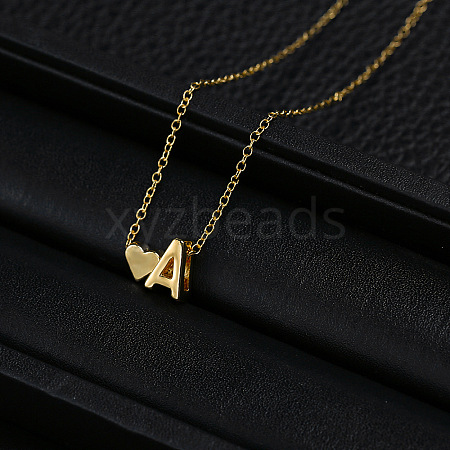 Alloy Letter Heart Pendant Necklaces for Women WGBB55E-23-1