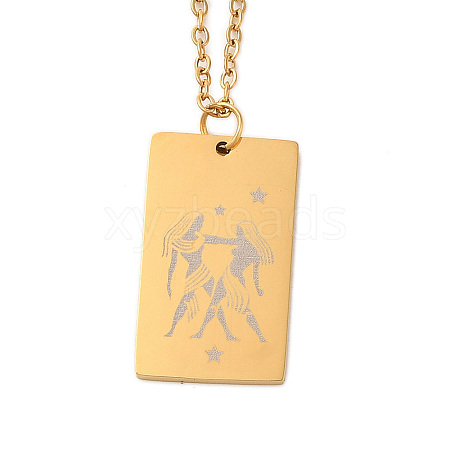 Golden 202 Stainless Steel Constellation Pendants Necklaces NJEW-K380-02G-11-1