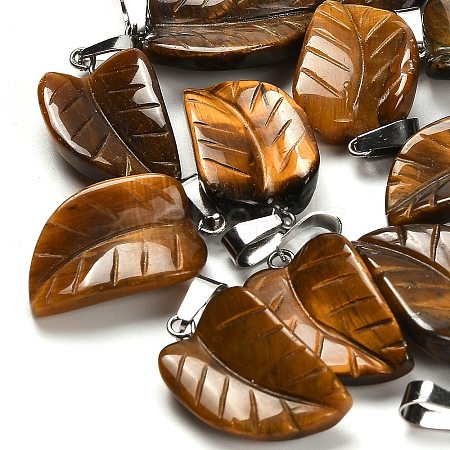 Natural Tiger Eye Pendants G-B127-01P-02-1