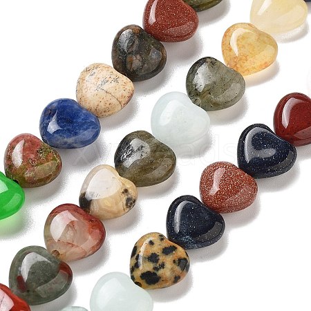 Natural & Synthetic Mixed Gemstone Beads Strands G-R190-10mm-43-1