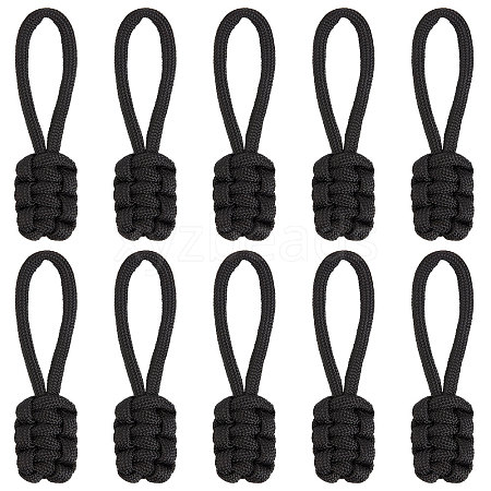 Gorgecraft 10Pcs Polyester Braided Replacement Zipper Puller Tabs FIND-GF0003-50B-1