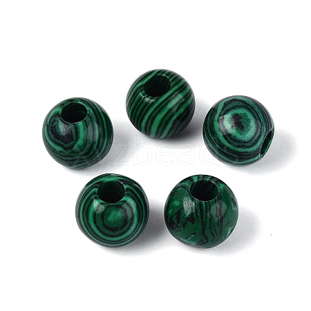 Synthetic Malachite European Beads G-Q602-09C-06-1