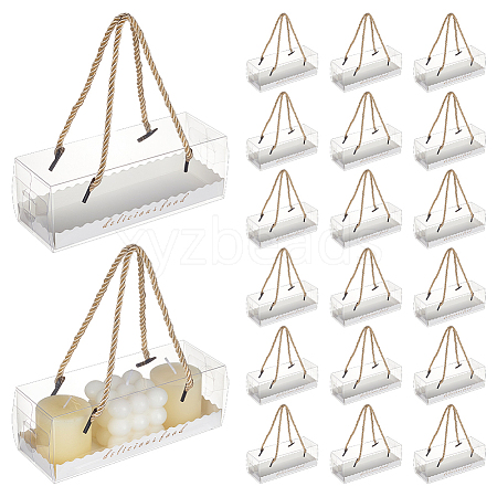 Rectangle Folding Paper & Plastic Storage Boxes with Polyester Rope Handle CON-WH0089-171A-01-1