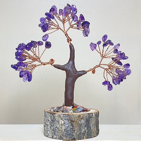 Natural Amethyst Tree Ornaments TREE-PW0002-04E-1