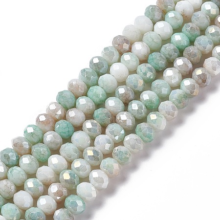 Faceted Electroplated Glass Beads Strands X-GLAA-C023-02B-1