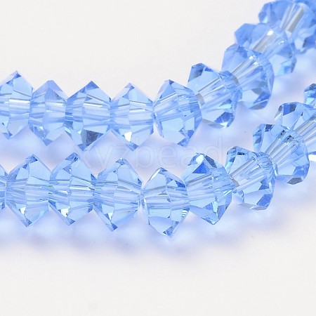 Faceted Bicone Transparent Glass Bead Strands GLAA-J082-A08-1