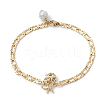 Brass Curb Chain Bracelets BJEW-JB09982-1