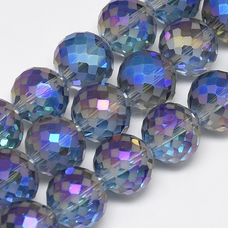 Electroplate Glass Beads Strands EGLA-Q086-12mm-03-1