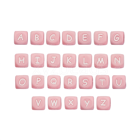 26Pcs 26 Style Silicone Alphabet Beads for Bracelet or Necklace Making SIL-SZ0001-01B-1