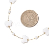 304 Stainless Steel & Natural White Shell Butterfly Cross Heart Link Chain Necklaces for Women NJEW-JN05808-3