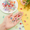   100Pcs 10 Style Two Tone Transparent Spray Painted Glass Pendants GLAA-PH0002-72-3