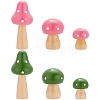 CRASPIRE 4 Sets 2 Colors Mini Mushroom Wood Display Ornaments AJEW-CP0005-44-1