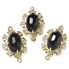 Natural Mixed stone Faceted Oval Connector Charms G-G181-06G-2