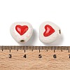 Heart Pattern Handmade Porcelain Enamel Beads PORC-G016-03N-4