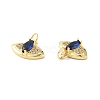 Brass Micro Pave Marine Blue Cubic Zirconia Charmss KK-E068-VF351-3