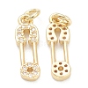 Brass Micro Pave Clear Cubic Zirconia Pendants ZIRC-B010-40G-2