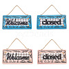 2Pcs 2 Color Wooden Doorplate Decorations AJEW-CF0001-09-1