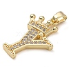 Rack Plating Brass Micro Pave Cubic Zirconia Pendants KK-D535-01Y-RS-2