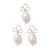 Shell Pearl Copper Wire Wrapped Carrot Pendants PALLOY-TA00182-1