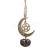 Alloy Moon with Star Pendant Decoration HJEW-JM02415-03-1