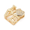 Brass Micro Pave Cubic Zirconia Slide Charms ZIRC-I068-21G-01-2