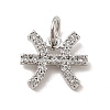 Brass Micro Pave Cubic Zirconia Charms KK-E077-02P-03-1