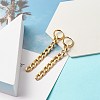 304 Stainless Steel Curb Chain Dangle Huggie Hoop Earrings EJEW-JE04730-01-3