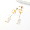 Golden 304 Stainless Steel Dangle Stud Earrings CL0746-3-5